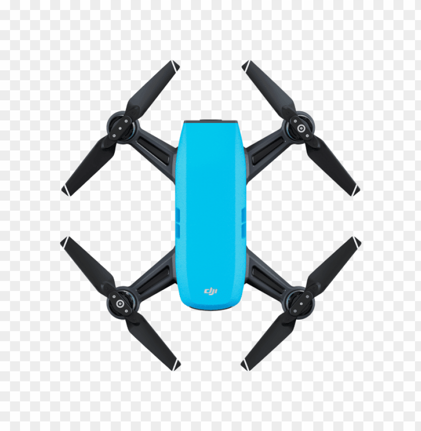 electronics, dji drones, dji spark blue drone top view, 