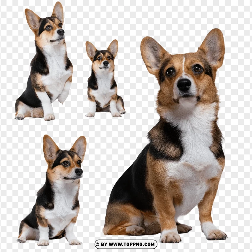 Corgi Dog Pair PNG Transparent Background