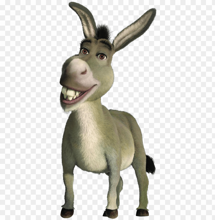 Animated donkey character with a big smile and expressive eyes PNG