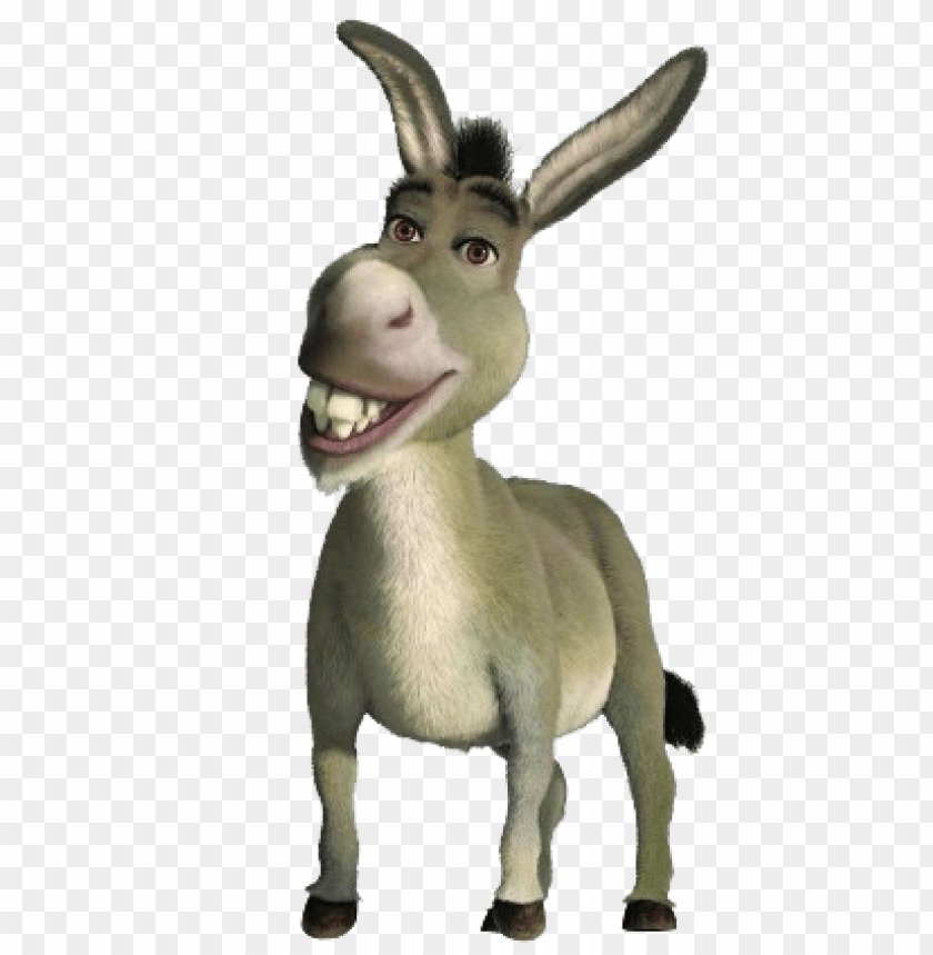 Smiling animated donkey character with large ears and bright expressio PNG