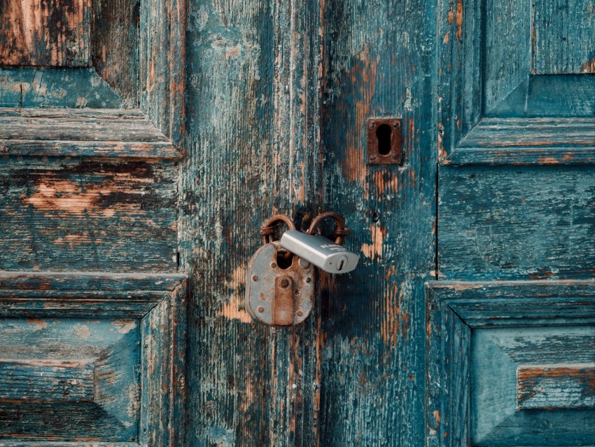 Door Lock Old Wooden Abandoned Background