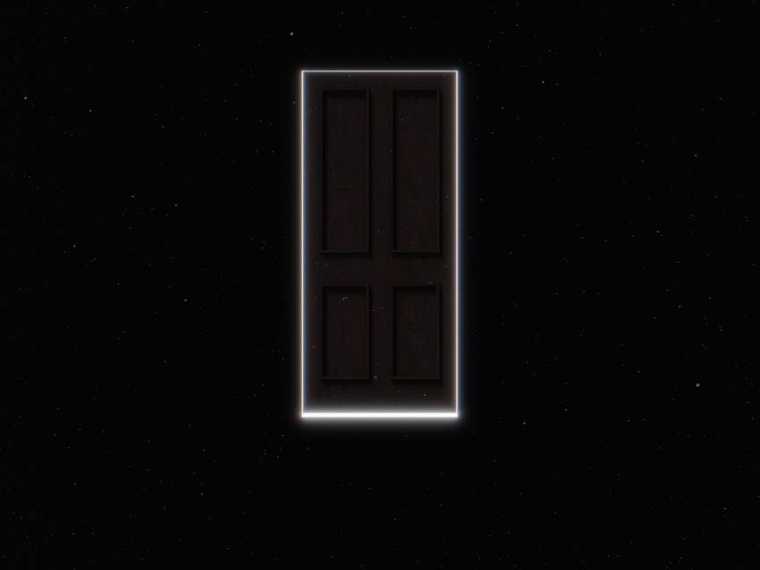 Door Space Portal Dark Glow Background