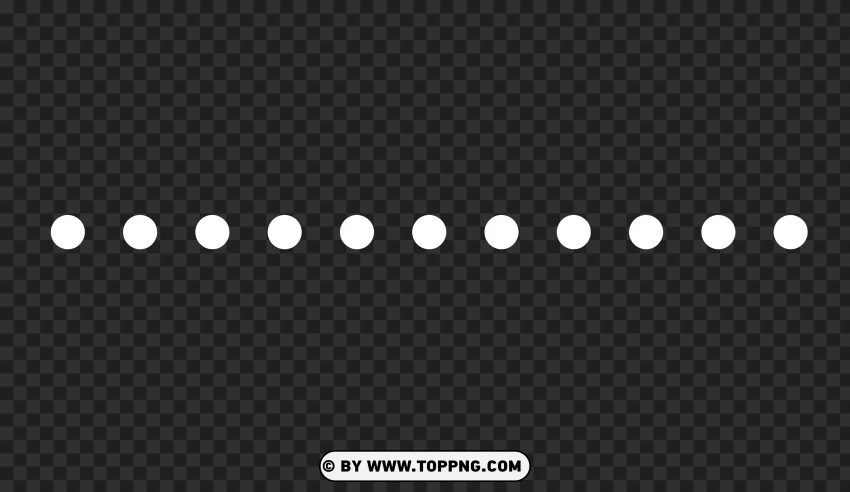 Dotted White Horizontal Divider Line PNG Transparent Background