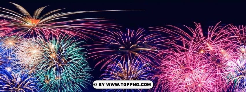 Download A Spectacular Panoramic Fireworks Snapshot For Your Collection PNG Transparent Background