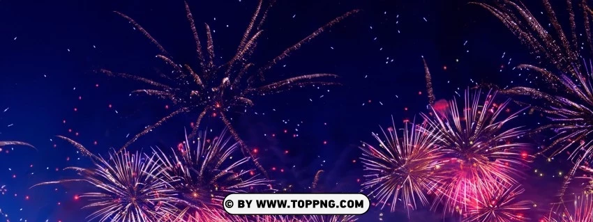 Download This Panoramic Nighttime Fireworks Photo In High Quality PNG Transparent Background