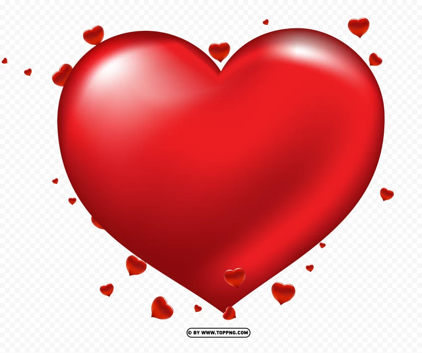 Download Valentines Day Red Love Heart PNG Transparent Background