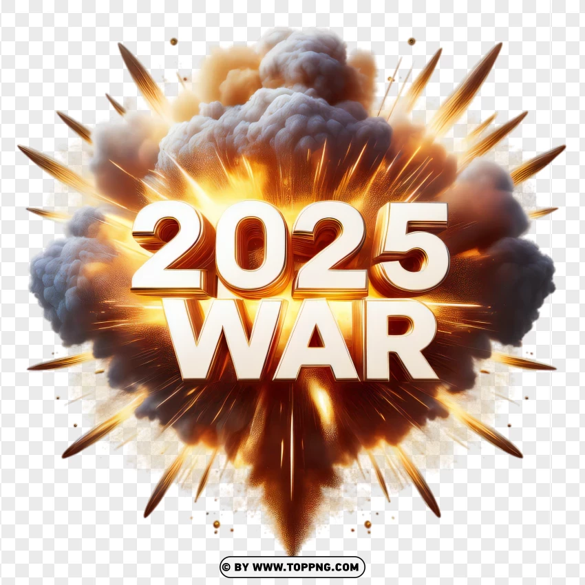 Dramatic 2025 Explosion Design Photo PNG Transparent Background