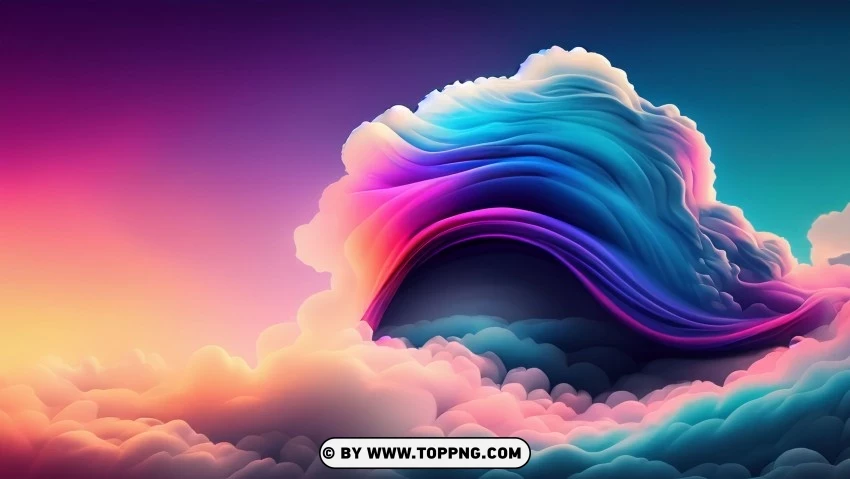 Dreamy Abstract Waves Of Colorful Clouds 4k Wallpaper PNG Transparent Background