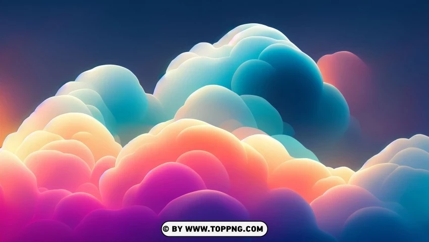 Dreamy And Ethereal Abstract Waves Of Colorful Clouds 4k Wallpaper PNG Transparent Background