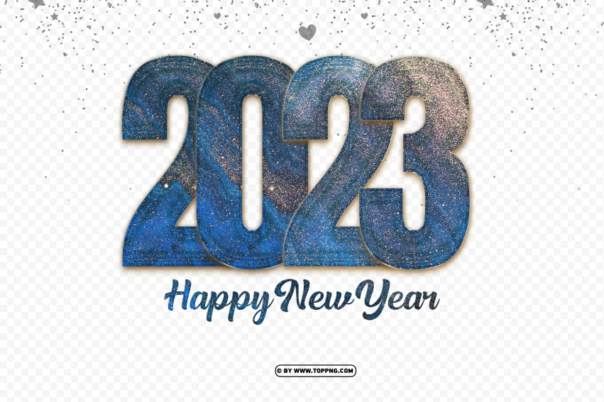 Dark Blue 2023 Sparkling Design Free PNG Transparent Background