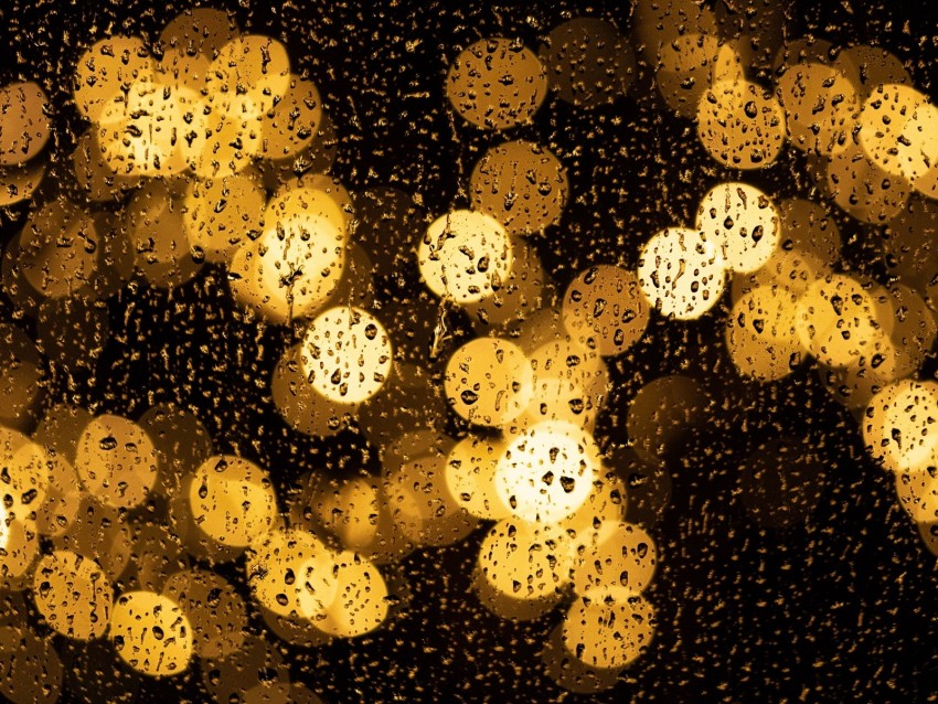 Drops Glare Bokeh Moisture Light Glass Rain Background