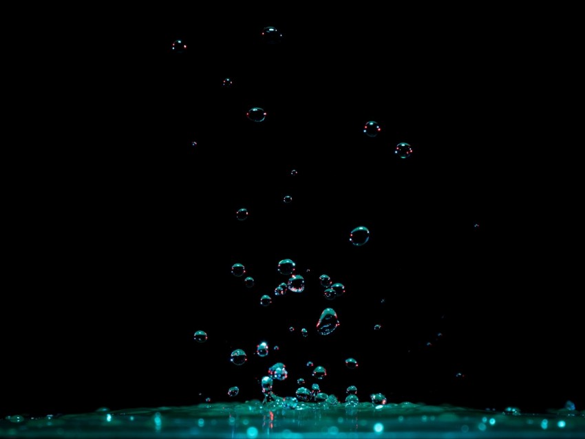 Drops Splash Shine Dark Background