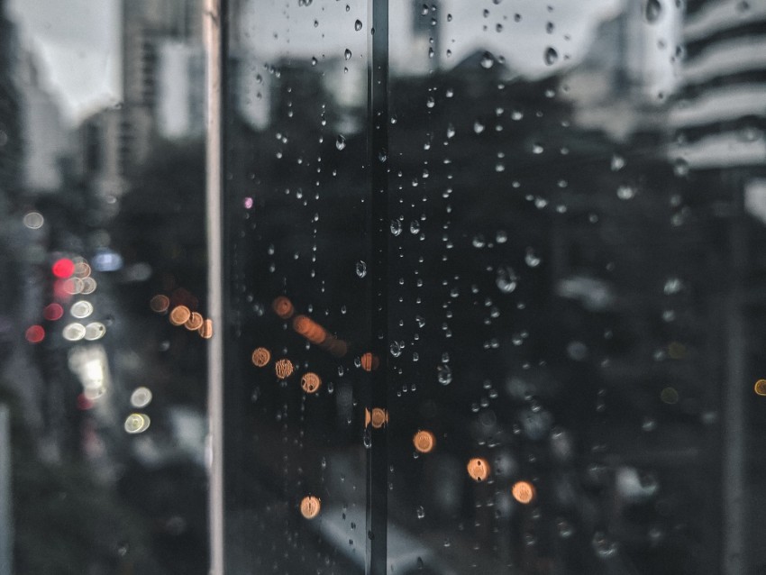 drops, wet, glass, glare, bokeh