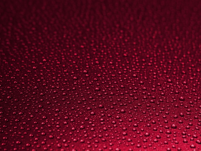 Drops Wet Surface Red Macro Background