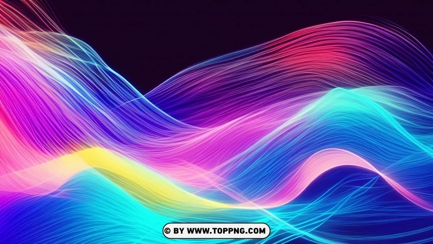 Dynamic Abstract Wave Lines In Motion 4k Wallpaper PNG Transparent Background