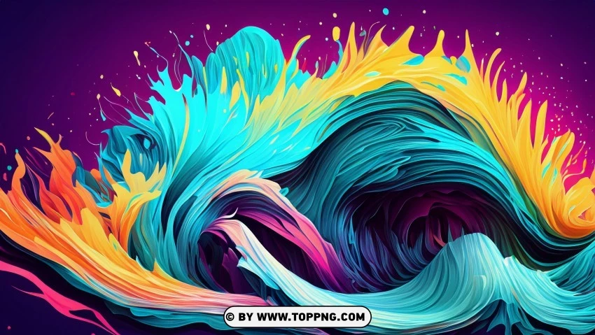 Dynamic Color Splash Abstract Backdrop PNG Transparent Background