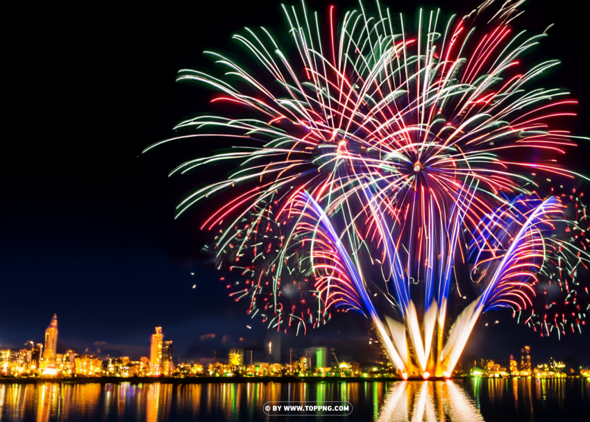 Dynamic Firework Show Hd With Bursting Colors PNG Transparent Background