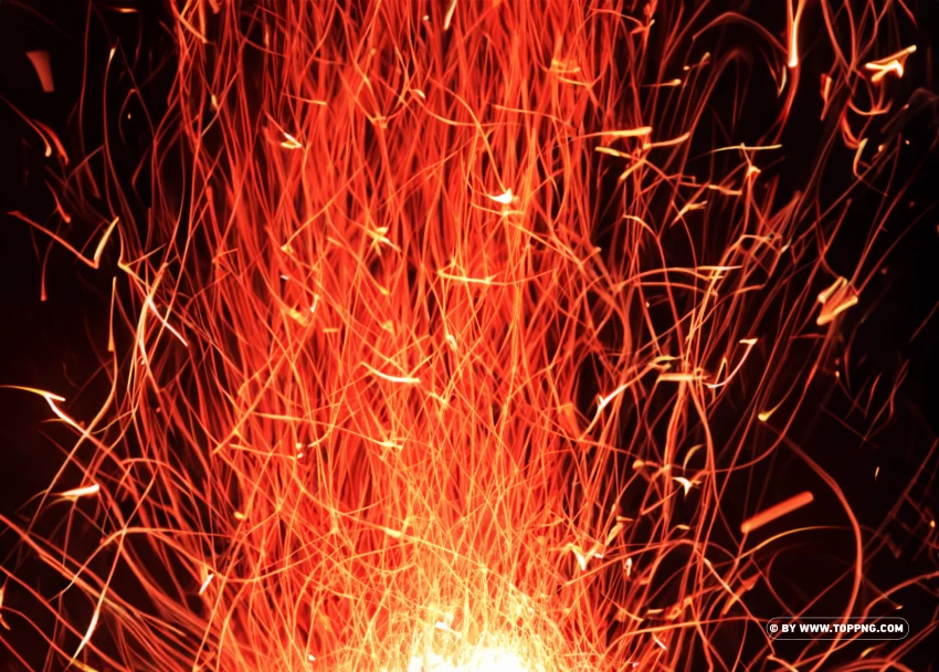 Dynamic Red Fire Particles And Sparkles On A Transparent PNG Background ...