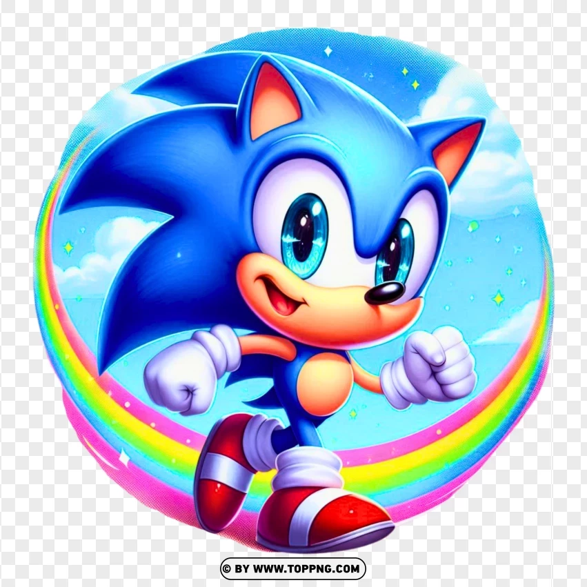 Dynamic Sonic The Hedgehog In Blue PNG Transparent Background