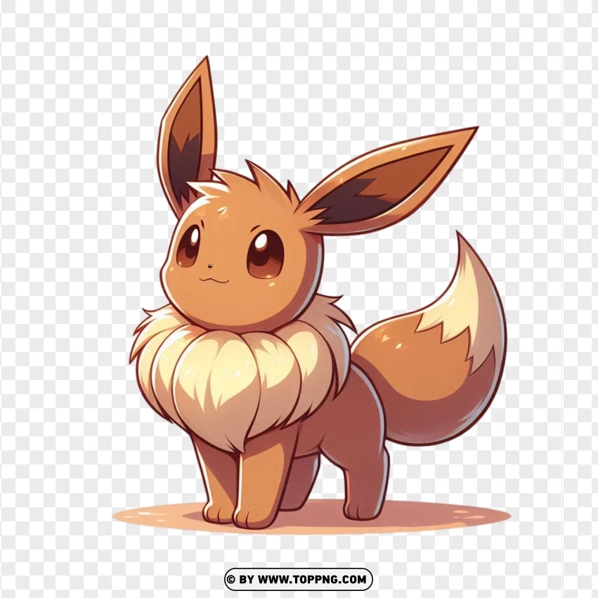 Cute Eevee Character From The Pokémon Cartoon PNG Transparent Background