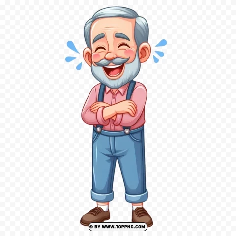 Old Man, illustration character ,laughing,cartoon, senior, elderly, illustration