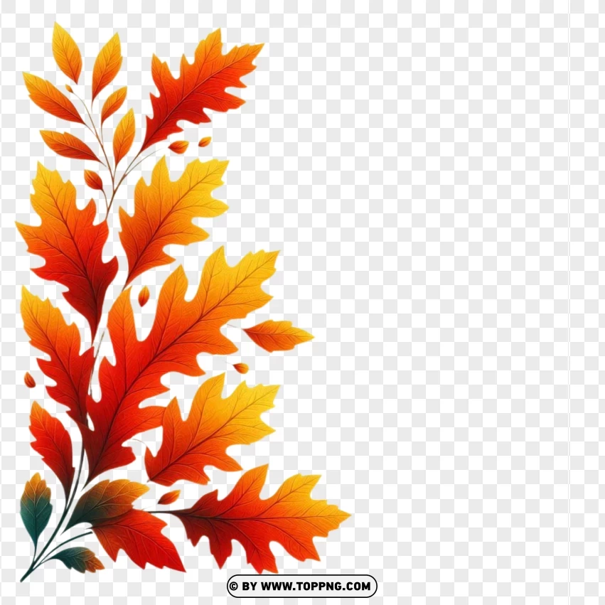 Elegant Autumn Leaf Border For Seasonal Decor PNG Transparent Background