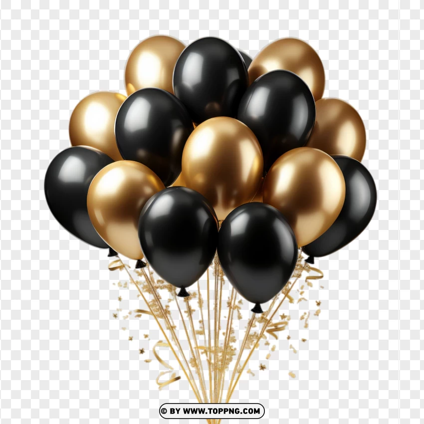 Elegant Confetti Balloons PNG Transparent Background