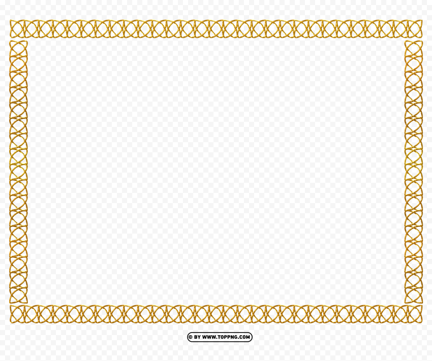 Elegant Ornament Gold Frame PNG Transparent Background