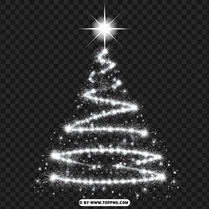 Elegant Starry Christmas Tree With Sparkling Spiral PNG Transparent Background