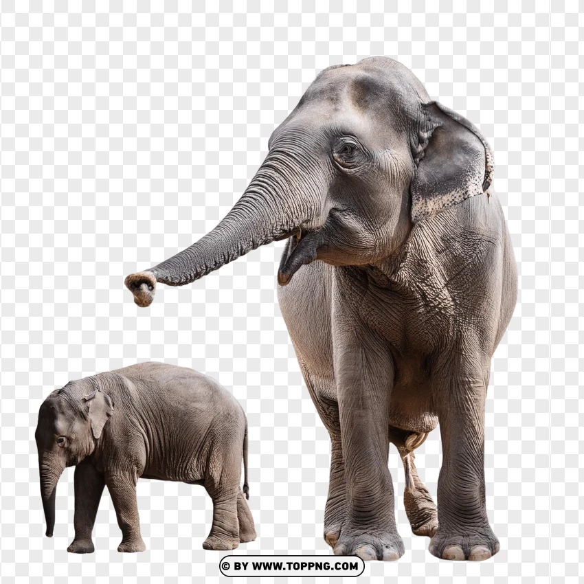 Set Of Elephants Walking In A Wildlife Setting PNG Transparent Background