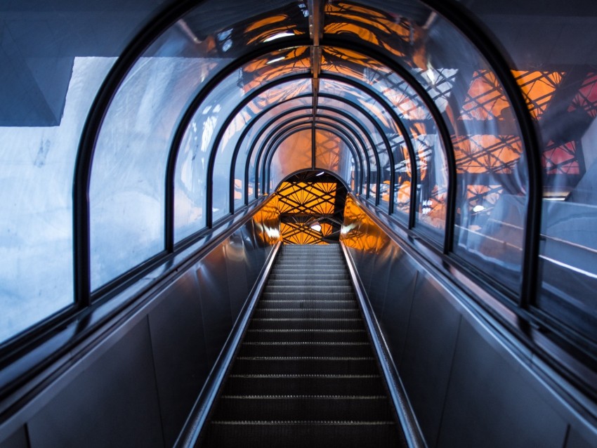 elevator, stairs, tunnel, architecture, construction