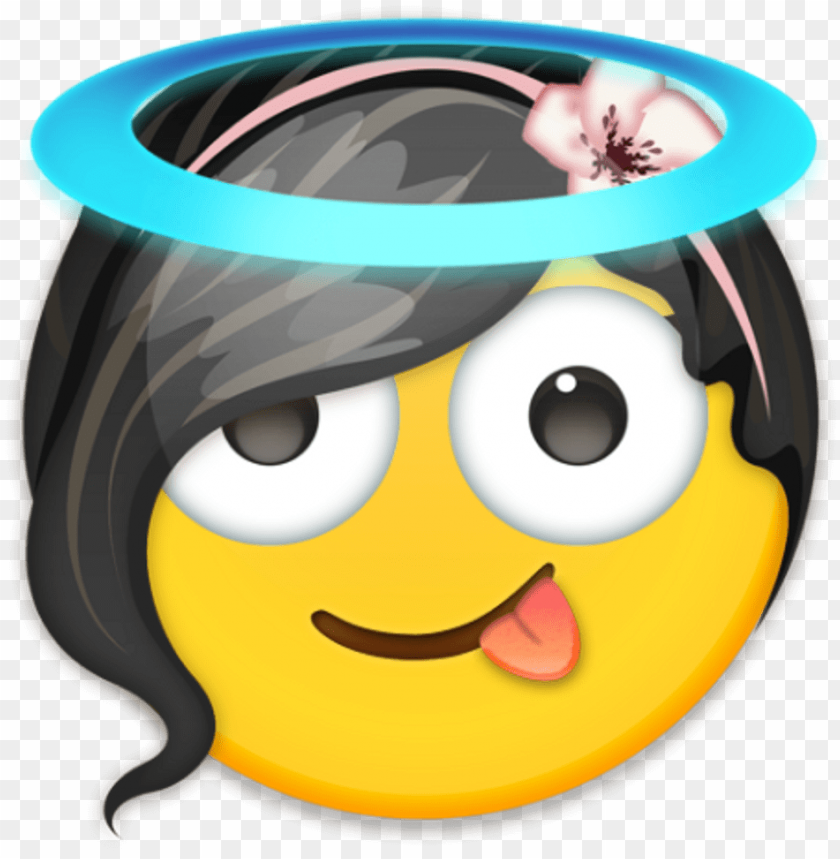 #emoji #crazy #angel #flowergirl - smiley, angel emoji, emoji, angel