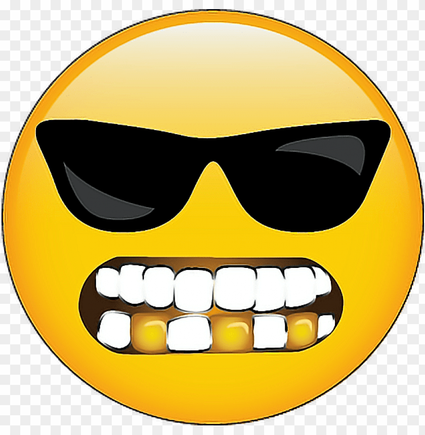 smiley emoji, sunglasses, happy expression, teeth, yellow face, cartoon smile, fun icon