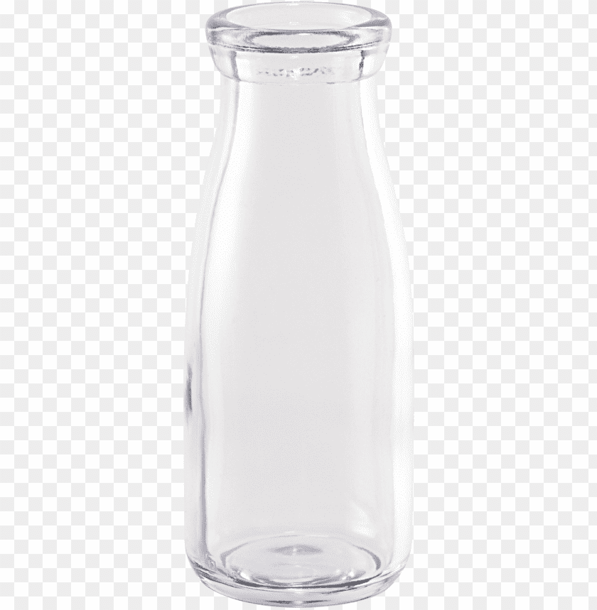 Clear glass bottle with a classic design for beverages PNG