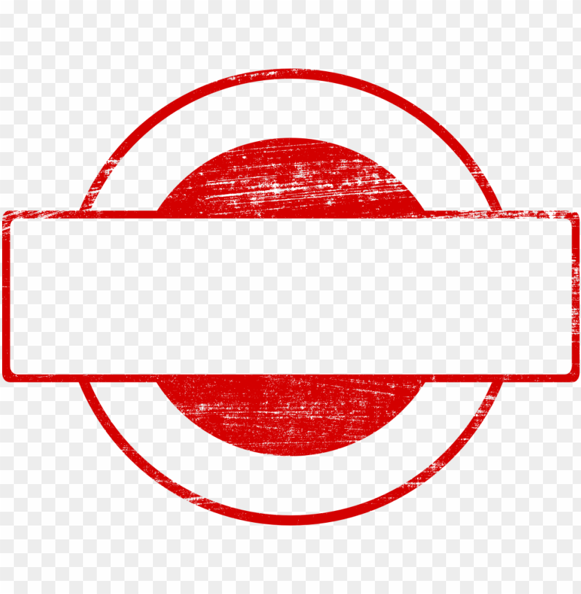 Red circular logo with a blank black banner in the center PNG