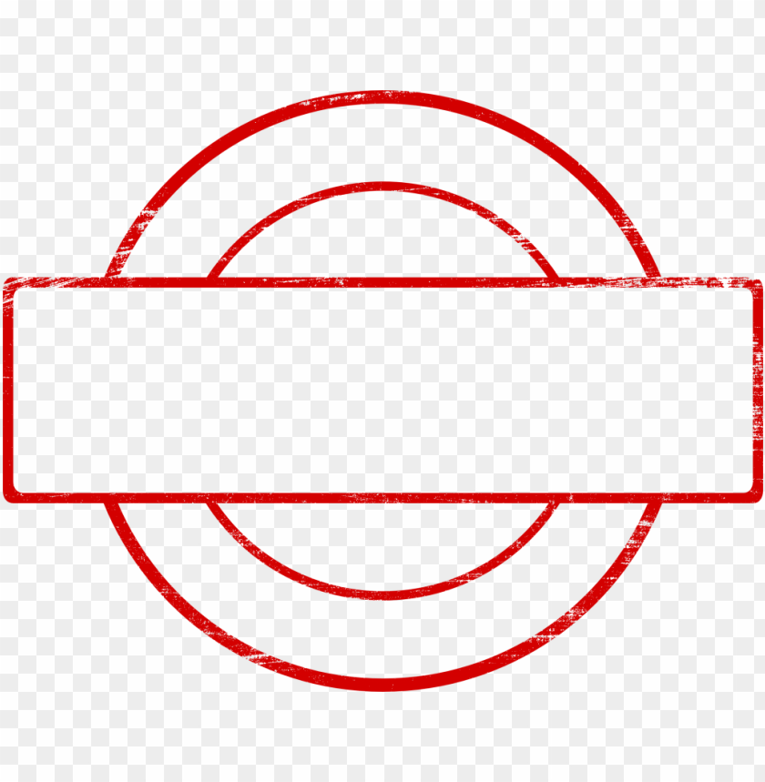 Red circular emblem with a blank center banner PNG