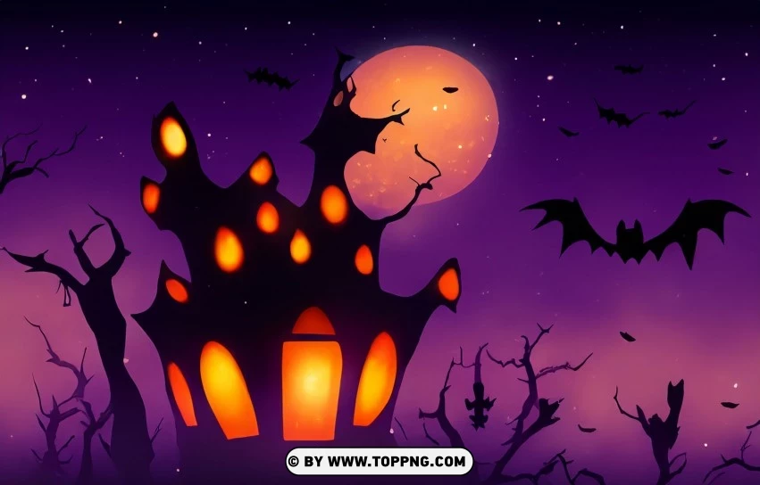 Enigmatic Halloween Night Concept Vector PNG Transparent Background