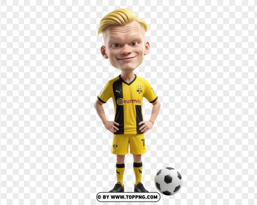 Erling Haaland Chibi Character PNG Transparent Background