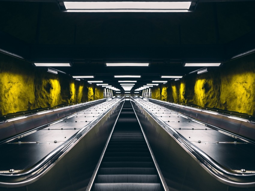 Escalator Metro Tunnel Backlight Background