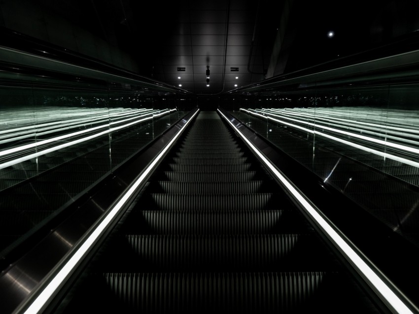 Escalator Stairs Dark Descent Background