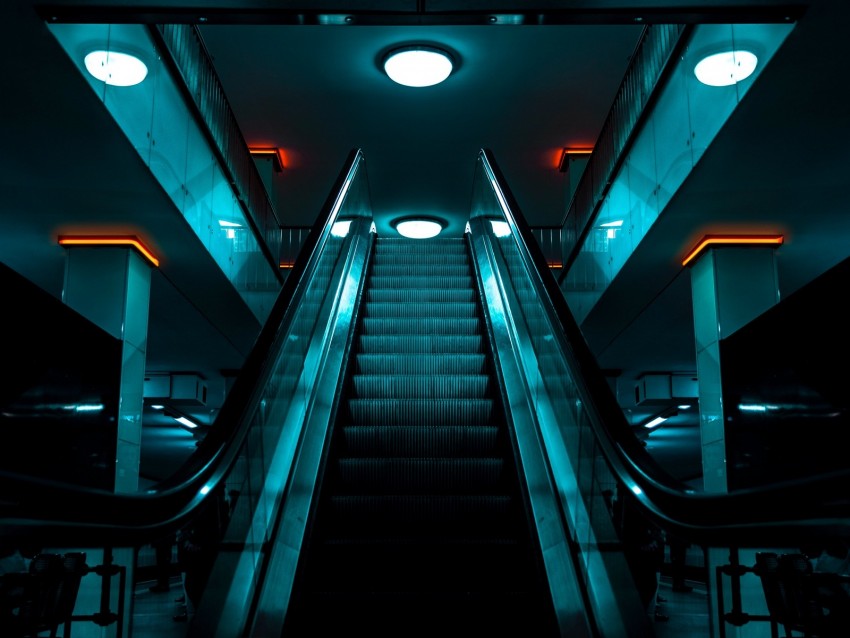 escalator, stairs, lighting, construction, room