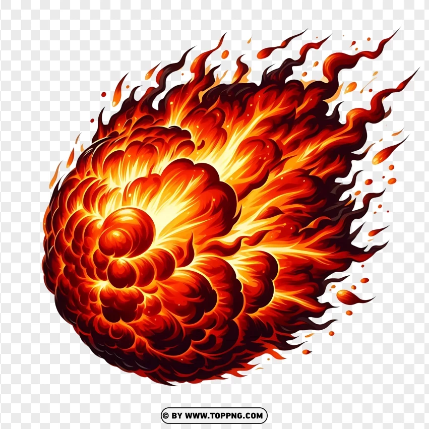 Eternal Flame Whirl Majestic Fiery Vortex Art PNG Transparent Background