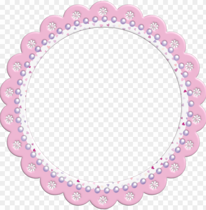 decorative border, pink scalloped edge, pastel design, circular frame, whimsical decoration, playful outline, cute pink accents