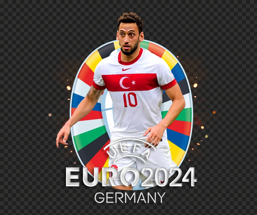 Euro 2024 Hakan Çalhanoğlu Turkish Player PNG Transparent Background