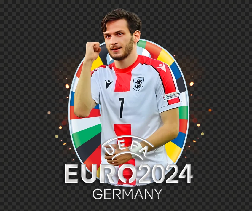 Euro 2024 Khvicha Kvaratskhelia Georgian Player PNG Transparent Background