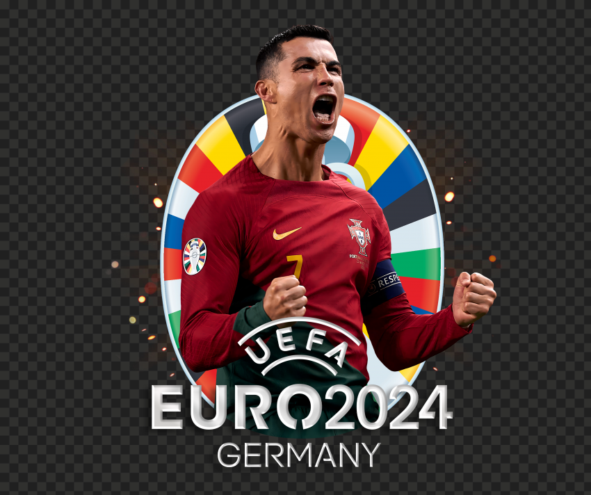 Euro 24 Cristiano Ronaldo Portuguese Player PNG Transparent Background