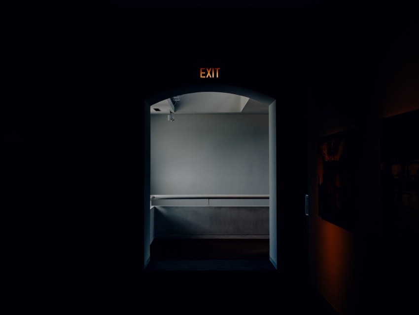 Exit Corridor Dark Room Lighting Background