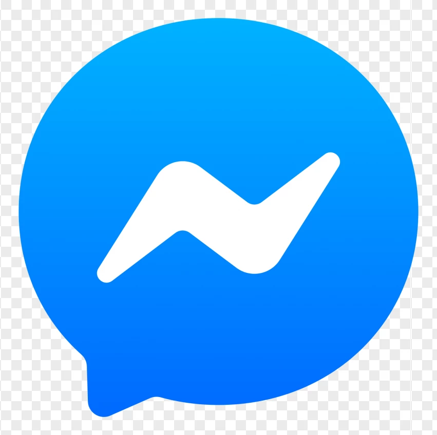 Facebook Messenger Blue Logo PNG Transparent Background