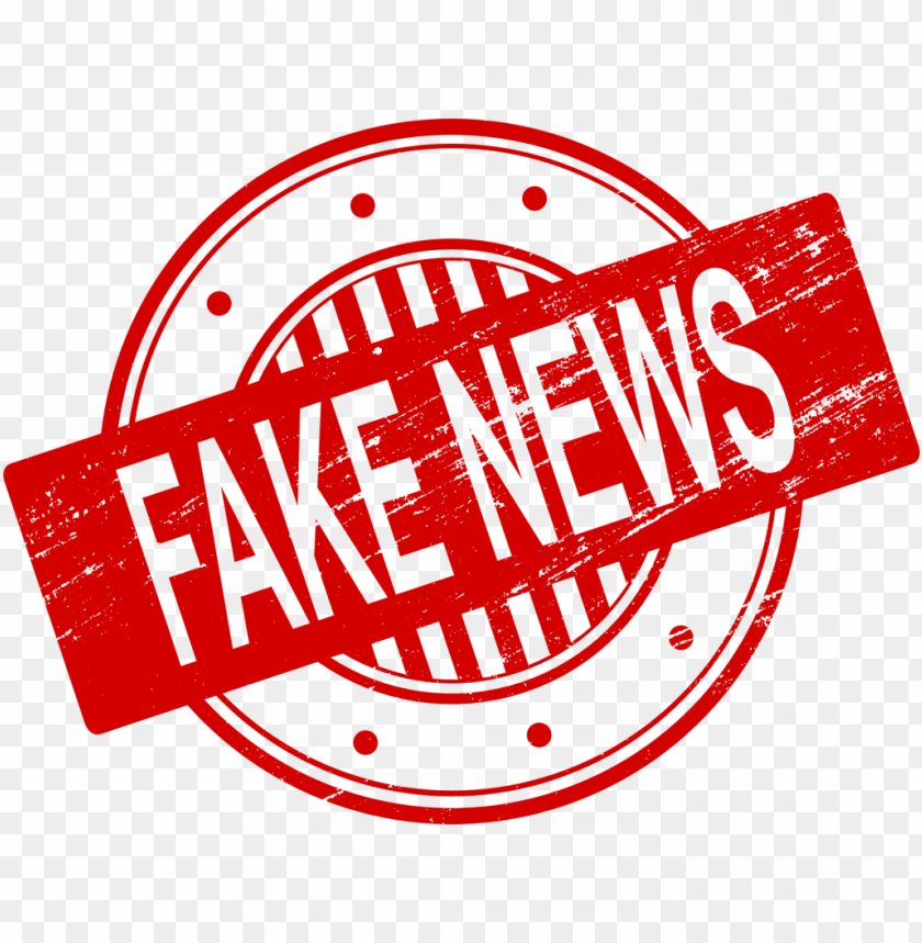 Red stamp with 'FAKE NEWS' text for misinformation awareness PNG