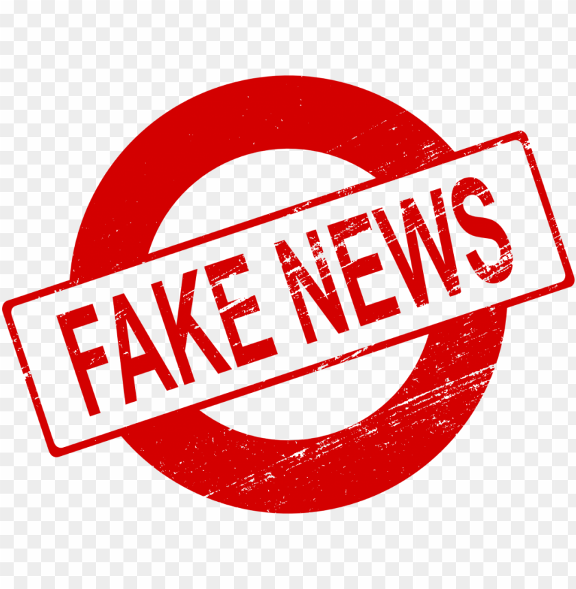 Red stamp with the words 'Fake News' inside a circle PNG